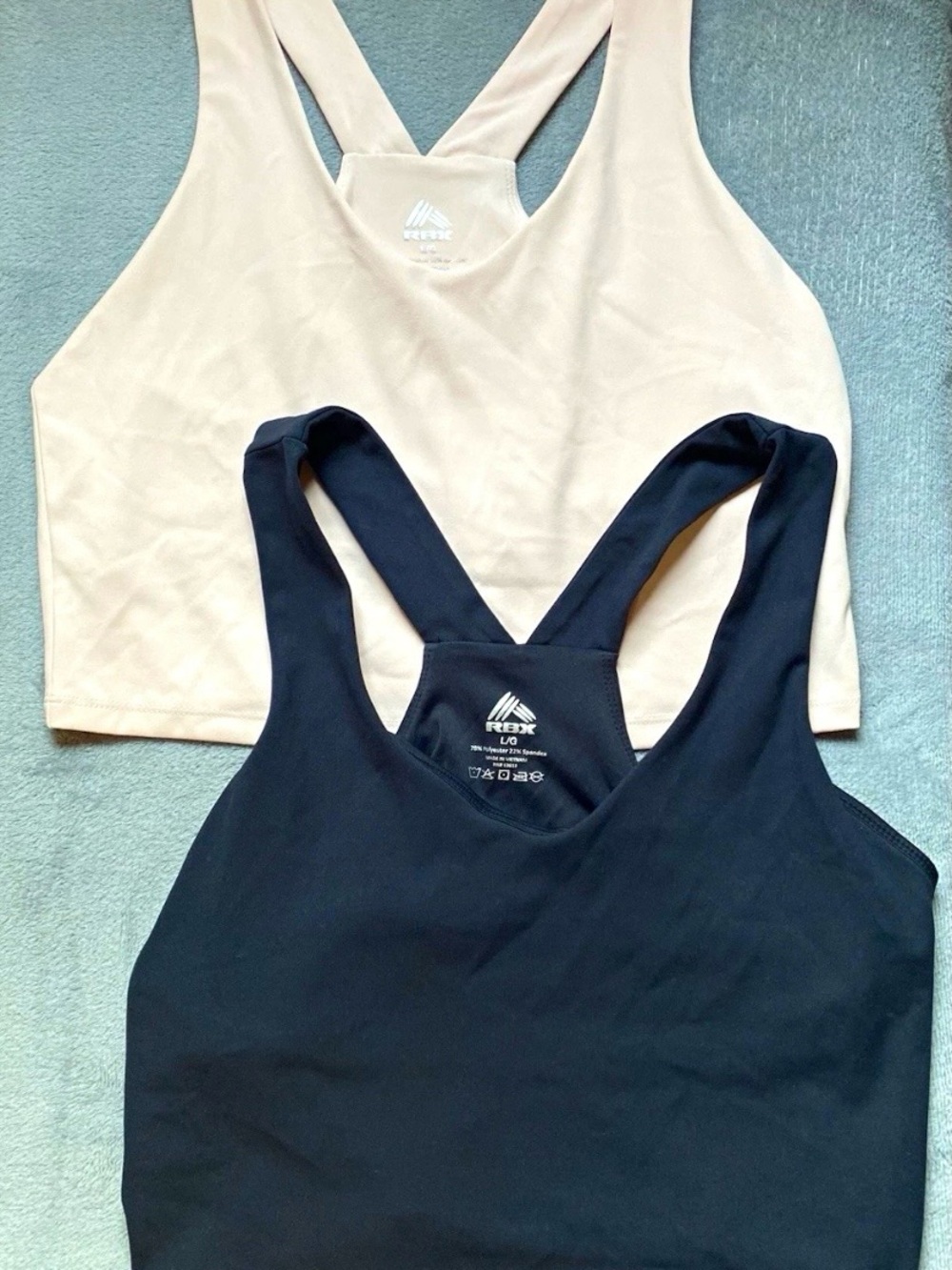 RBX Racerback Crop Tank Duo in Pink and Black